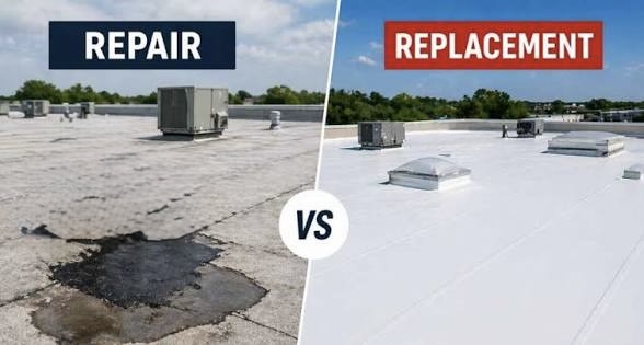 Replacement in Long Island City Flat Roof Repair, Vs — East NYC Roofing project