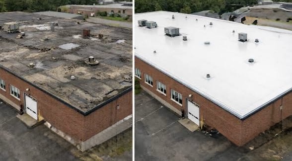 Coating in Maspeth Queens Warehouse, Roof — East NYC Roofing project